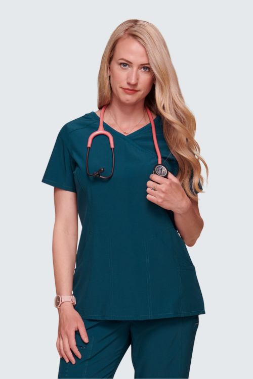 Cap Infinity Ladies Mock Wrap Scrub Top - CKE2625A (3)