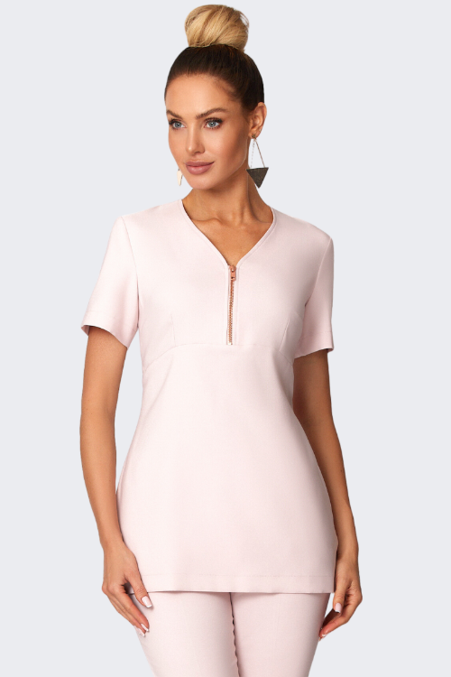 Polished Rose Gold Zip Tunic B041