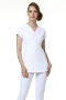 White V neck satin detail tie back tunic in bi-stretch fabric