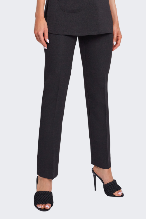 Slim Leg Linen Look Elastic Trousers B094E