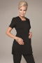 Black square neck maternity tunic in bi-stretch fabric