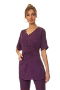 Plum long sleeved front pocket tunic with detachable belt