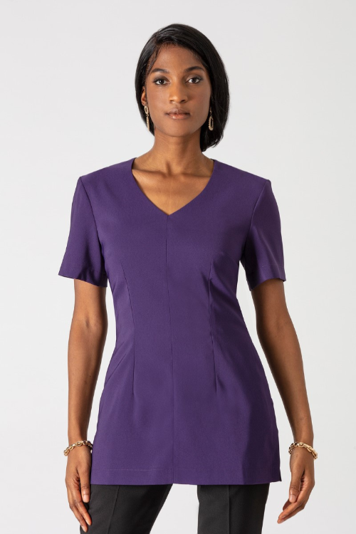 Purple Timeless V Neck Tunic B037 (Sale)